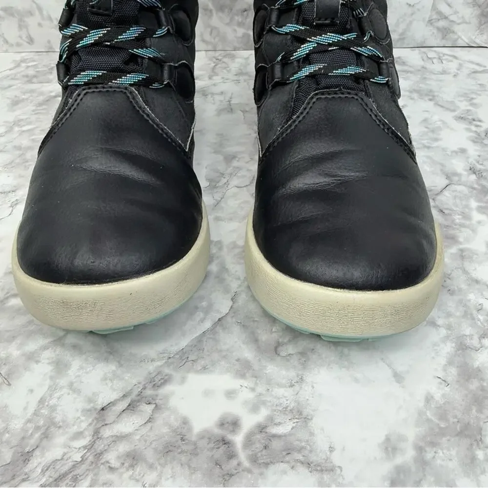 MERRELL Boots Kids Sz 2 Heidi Leather Waterproof Black Lace Up Zip Winter Snow